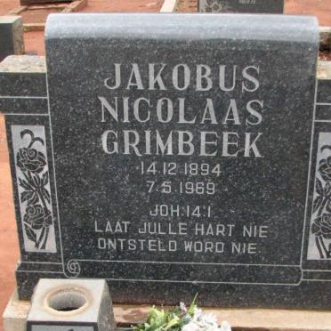 GRIMBEEK Jakobus Nicolaas 1894-1969