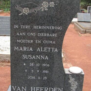 HEERDEN Maria Aletta Susanna, van 1906-1981