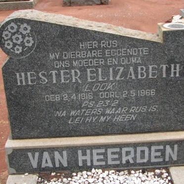 HEERDEN Hester Elizabeth, van nee LOCK 1916-1966