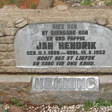 HENNING Jan Hendrik 1880-1952 &amp; Rachel Cornelia STANDER 1899-1961