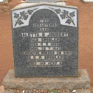 JOUBERT Aletta G. nee GROBLER 1909-1943
