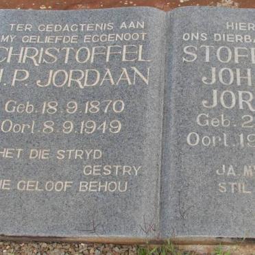 JORDAAN Christoffel J.P. 1870-1949 &amp; Stoffelina Johanna 1877-1960