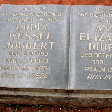 JOUBERT Louis Wessel 1909-1970 &amp; Anna Elizabeth BOTHA 1910-