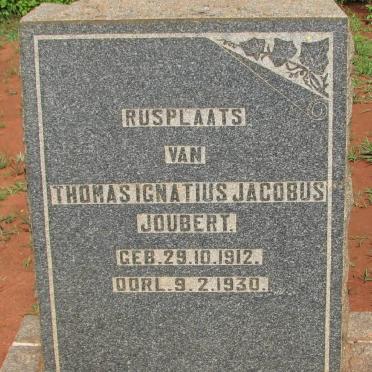 JOUBERT Thomas Ignatius Jacobus 1912-1930