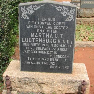 LUGTENBURG Martha C.T. 1900-1922