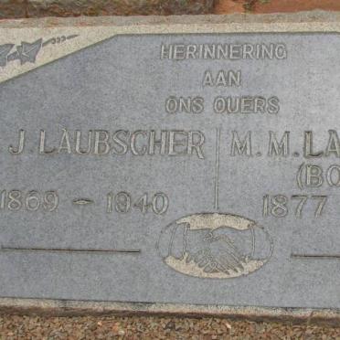 LAUBSCHER P.J. 1869-1940 &amp; M.M. BOTHA 1877-1950