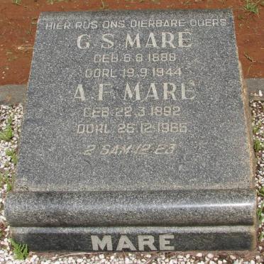 MARÉ G.S. 1888-1944 &amp; A.F. 1892-1965
