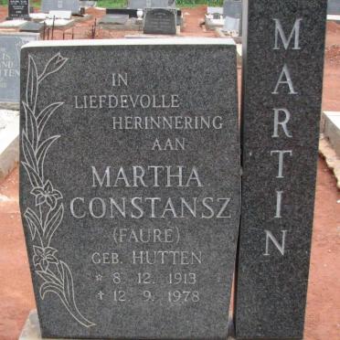 MARTIN Martha Constansz formerly FAURÉ nee HUTTON 1913-1978