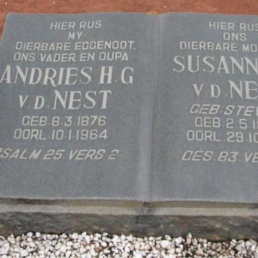 NEST Andries H.G., van der 1876-1964 &amp; Susanna J. STEVENS 1882-1979