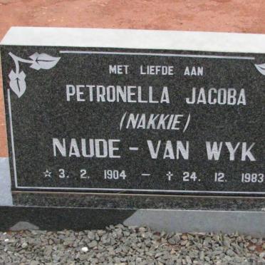 NAUDE Petronella Jacoba nee VAN WYK 1904-1983