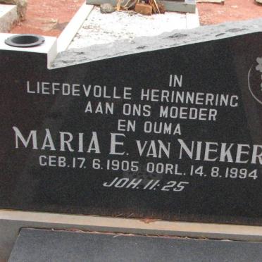 NIEKERK Maria E., van 1905-1994