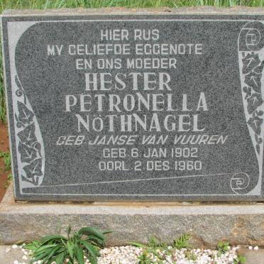 NÖTHNAGEL Hester Petronella nee JANSE VAN VUUREN 1902-1960