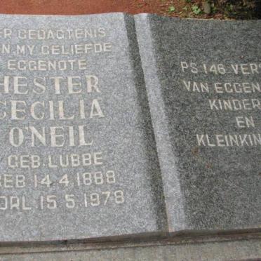 O'NEIL Hester Cecilia nee LUBBE 1888-1978
