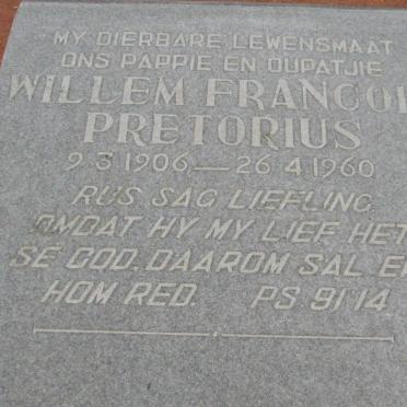 PRETORIUS Willem Francois 1906-1960