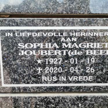 JOUBERT Sophia Magrieta nee DE BEER 1927-2020