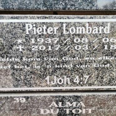 LOMBARD Pieter 1937-2017