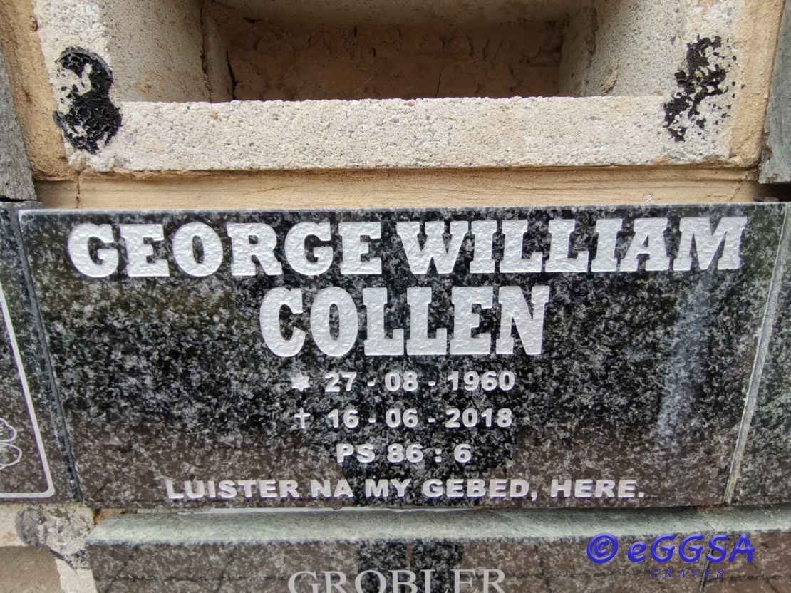 COLLEN George William 1960-2018