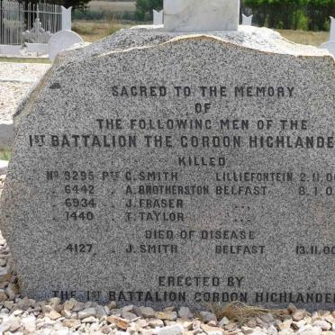 5. Memorial Stone -1st Battalion of Gordon Highlanders - 1900-1901