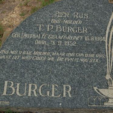 BURGER T.P. nee BOTHA 1864-1952