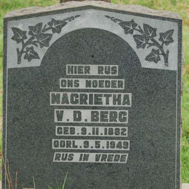 BERG Magrietha, v.d. 1882-1949