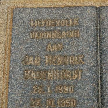 BADENHORST Jan Hendrik 1890-1950
