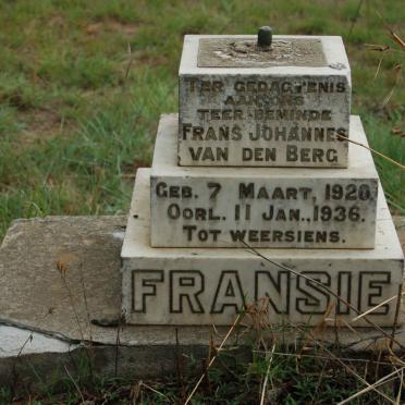 BERG Frans Johannes, van den 1920-1936