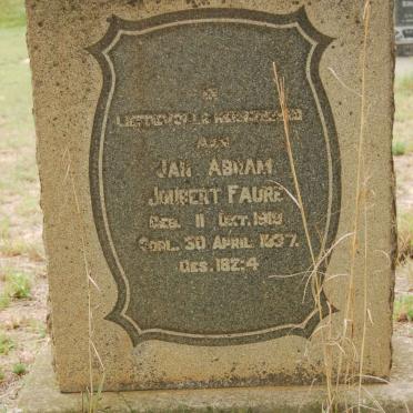 FAURE Jan Abram Joubert 1919-1937