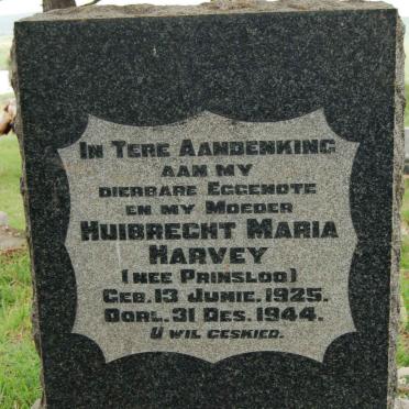 HARVEY Huibrecht Maria nee PRINSLOO 1925-1944