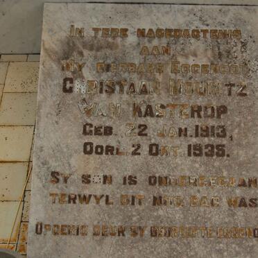 KASTEROP Christiaan Mouritz, van 1913-1935