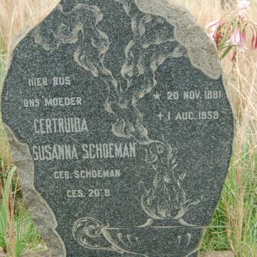 SCHOEMAN Gertruida Susanna nee SCHOEMAN 1881-1958