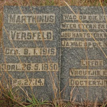 VERSFELD Marthinus 1919-1950