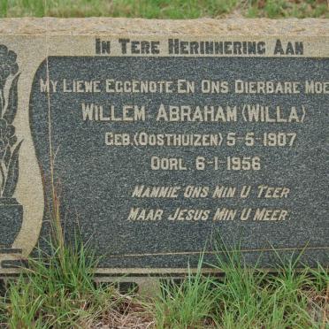 WESTHUIZEN Willem Abraham, van der nee OOSTHUIZEN 1907-1956