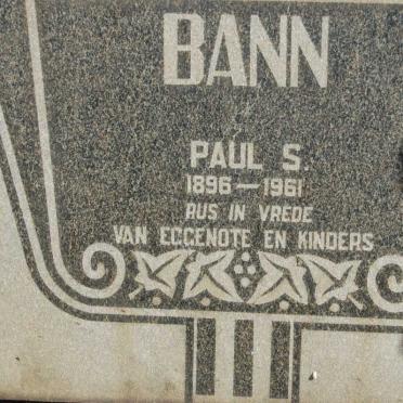 BANN Paul S. 1896-1961