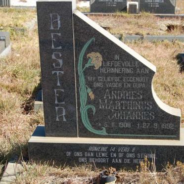 BESTER Andries Marthinus Johannes 1908-1992
