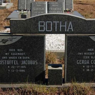 BOTHA Christoffel Jacobus 1915-1986 &amp; Gerda Cornelia OLIVIER 1918-1988