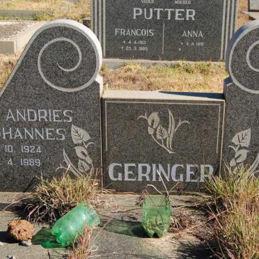 GERINGER Andries Johannes 1924-1989 &amp; Sheila Esme 1934-