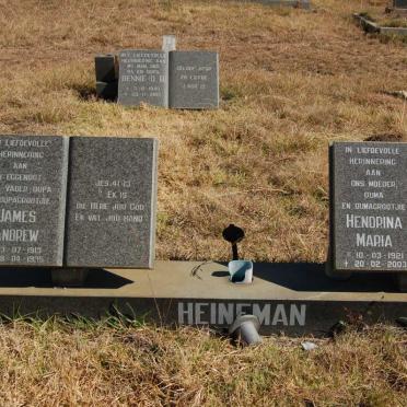 HEINEMAN James Andrew 1913-1995 &amp; Hendrina Maria 1921-2003