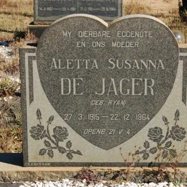 JAGER Aletta Susanna, de nee RYAN 1915-1964