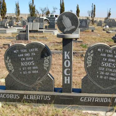 KOCH Jacobus Albertus 1918-1994 &amp; Gertruida Francina 1923-1994
