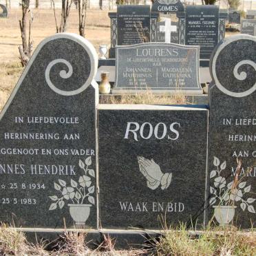 ROOS Johannes Hendrik 1934-1983 &amp; Maria Elizabeth 1949-2000