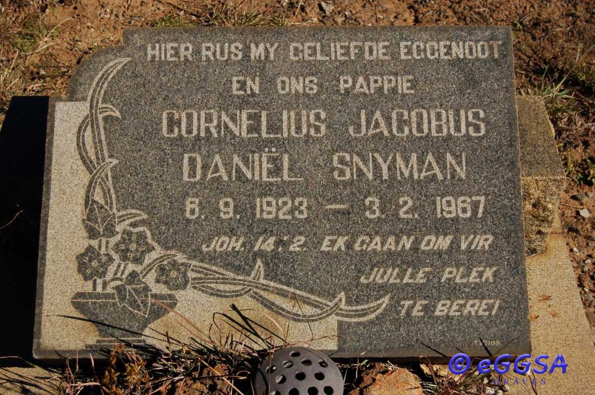 SNYMAN Cornelius Jacobus Daniël 1923-1967