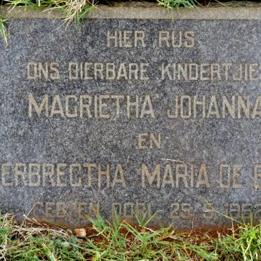 BEER Magrietha Johanna, de 1952-1952 :: BEER Gerbregtha Maria, de 1952-1952