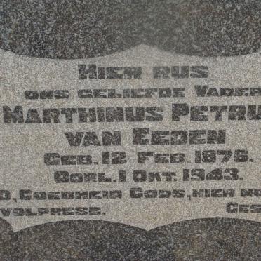 EEDEN Marthinus Petrus, van 1876-1943 &amp; Johanna Maria Susanna BEKKER 1887-1939