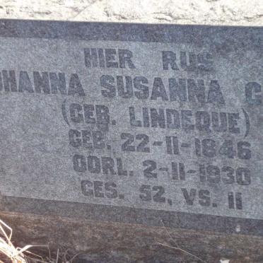 GOUWS Johanna Susanna nee LINDEQUE 1846-1930
