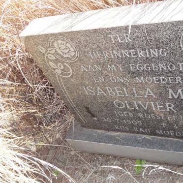 OLIVIER Isabella M.F. nee ROSSLEE 1909-1980
