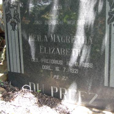 PREEZ Heila Magretha Elizabeth, du nee PRETORIUS 1898-1921
