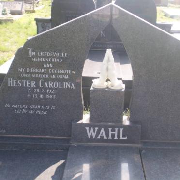 WAHL Hester Carolina 1921-1983
