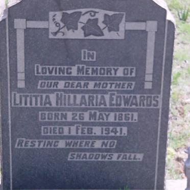 EDWARDS Lititia Hillaria 1861-1941