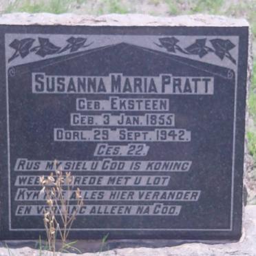 PRATT Susanna Maria nee EKSTEEN 1855-1942