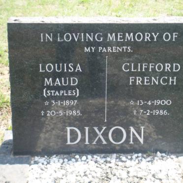 DIXON Clifford French 1900-1986 &amp; Louisa Maud STAPLES 1897-1985